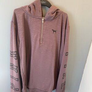 Victoria's Secret Mauve Half-Zip Hooded Pullover Sweater